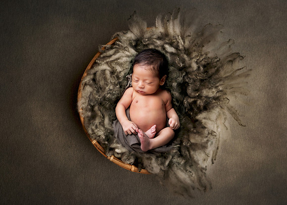 Newborn photography digital background prop. wicker basket with