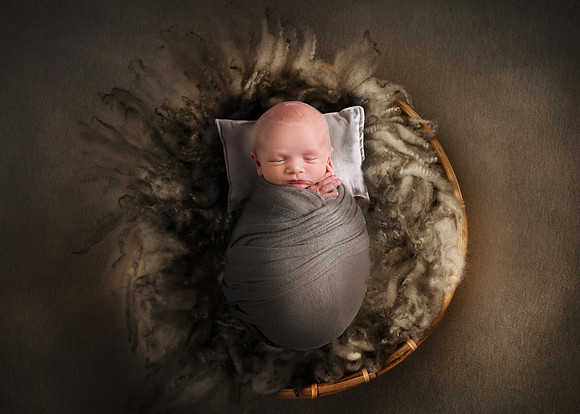 Newborn photography digital background prop. wicker basket with